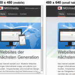 MGVmedia.com in mehreren Breiten nebeneinander