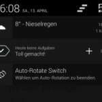 Umschalter im Benachrichtigungsmenü